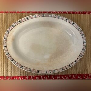 Antique K.T.&K. S-V China Blue Floral Ring Plate Platter 14.5x10.5